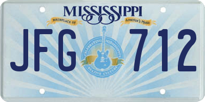 MS license plate JFG712