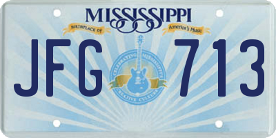 MS license plate JFG713