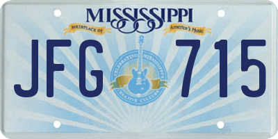 MS license plate JFG715