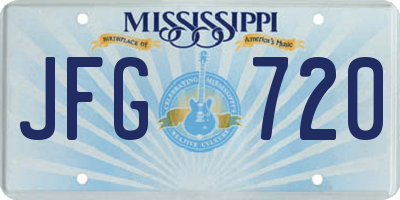 MS license plate JFG720