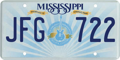 MS license plate JFG722