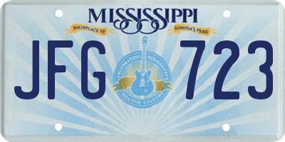 MS license plate JFG723