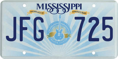 MS license plate JFG725