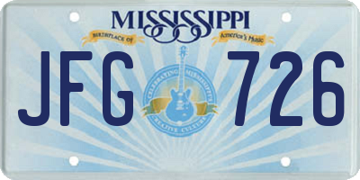 MS license plate JFG726