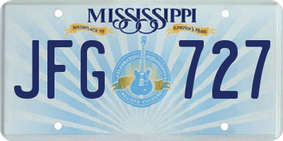 MS license plate JFG727