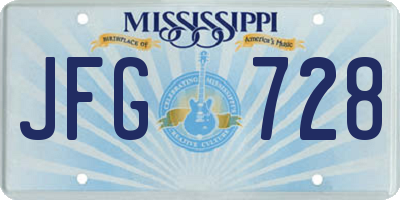 MS license plate JFG728