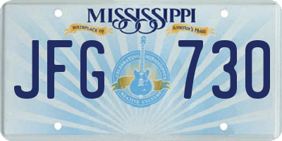 MS license plate JFG730