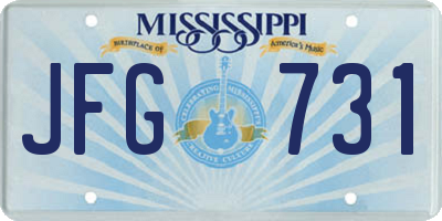 MS license plate JFG731
