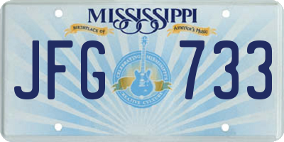 MS license plate JFG733