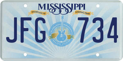 MS license plate JFG734
