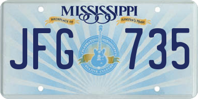 MS license plate JFG735