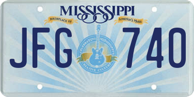 MS license plate JFG740