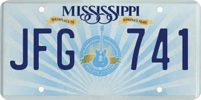MS license plate JFG741