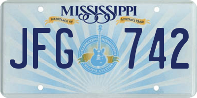 MS license plate JFG742