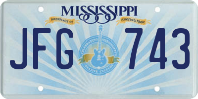 MS license plate JFG743