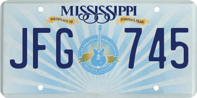 MS license plate JFG745