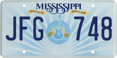 MS license plate JFG748