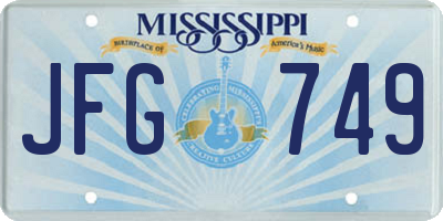 MS license plate JFG749