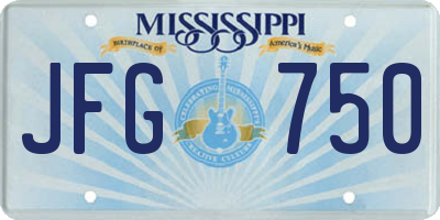 MS license plate JFG750