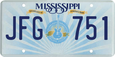 MS license plate JFG751