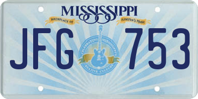 MS license plate JFG753