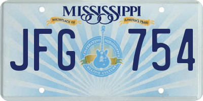 MS license plate JFG754