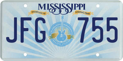 MS license plate JFG755