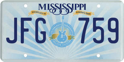 MS license plate JFG759