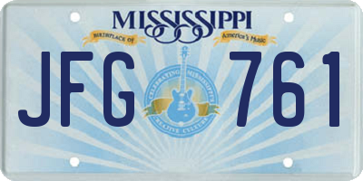 MS license plate JFG761