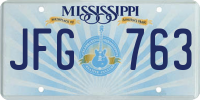 MS license plate JFG763