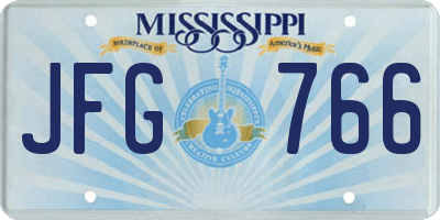 MS license plate JFG766