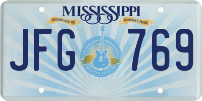 MS license plate JFG769