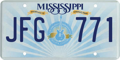 MS license plate JFG771