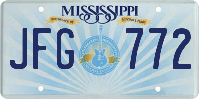 MS license plate JFG772