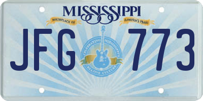 MS license plate JFG773