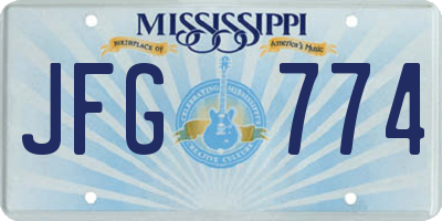 MS license plate JFG774