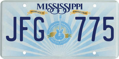 MS license plate JFG775