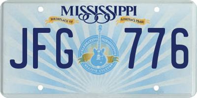 MS license plate JFG776