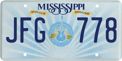 MS license plate JFG778