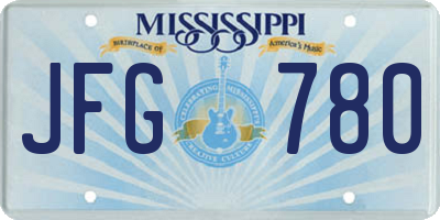 MS license plate JFG780
