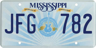MS license plate JFG782