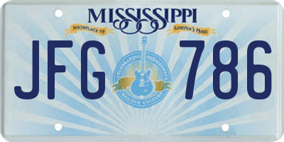 MS license plate JFG786