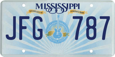 MS license plate JFG787