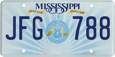 MS license plate JFG788