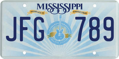 MS license plate JFG789