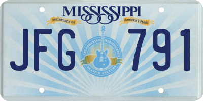 MS license plate JFG791