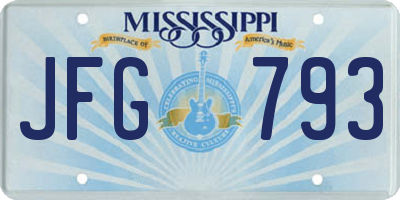 MS license plate JFG793