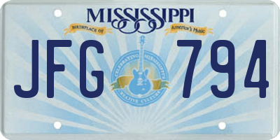 MS license plate JFG794