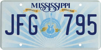 MS license plate JFG795