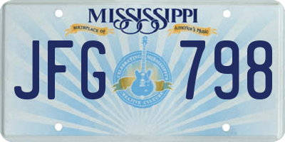 MS license plate JFG798